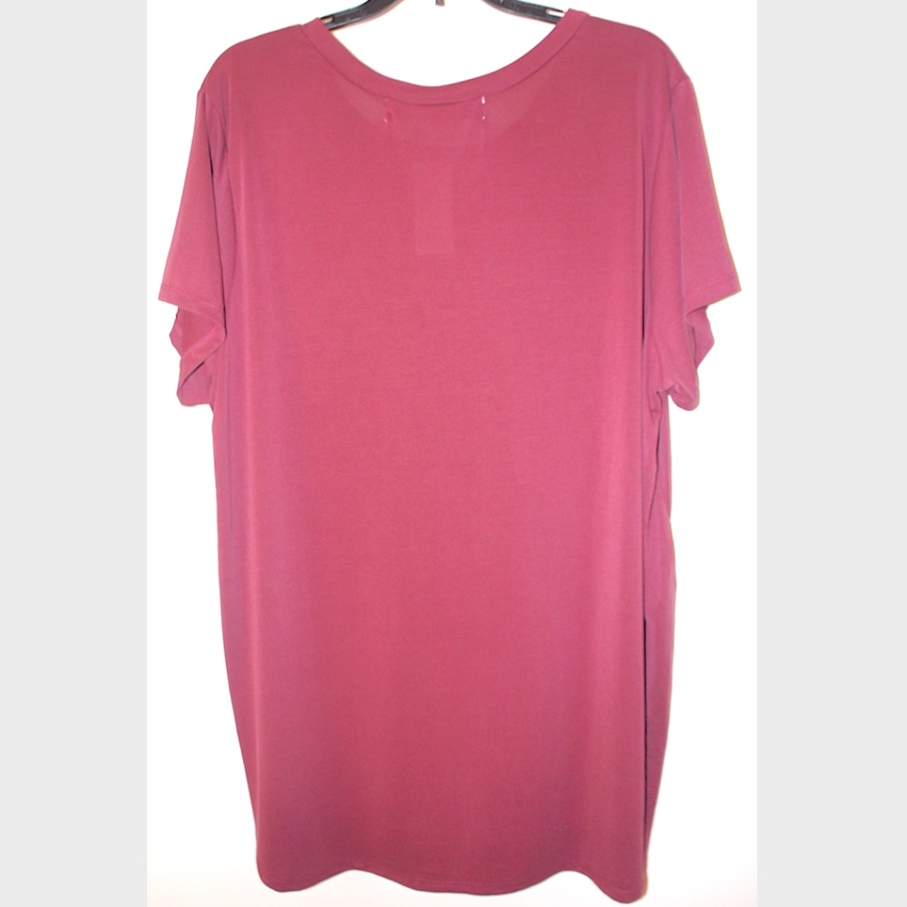Celebrity Pink Trendy Plus Size T Shirt Wine 3X - Picture 3 of 3